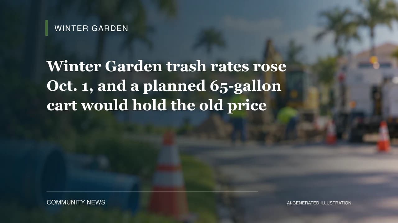Winter Garden trash rates rose Oct. 1, and a planned 65-gallon cart would hold the old price